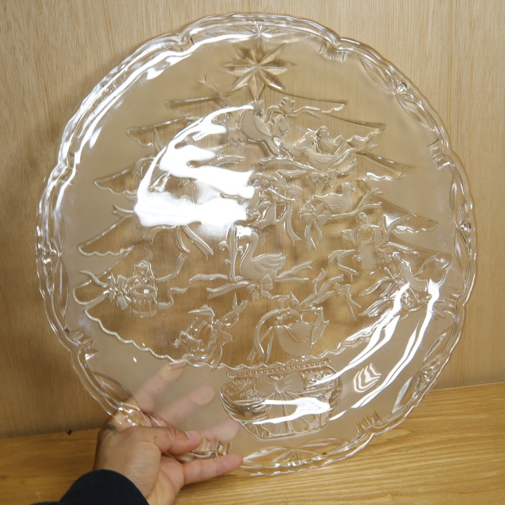 Mikasa 12 Days of Christmas Glass Platter 15.5 Inch Coupe Plate SA 270/313